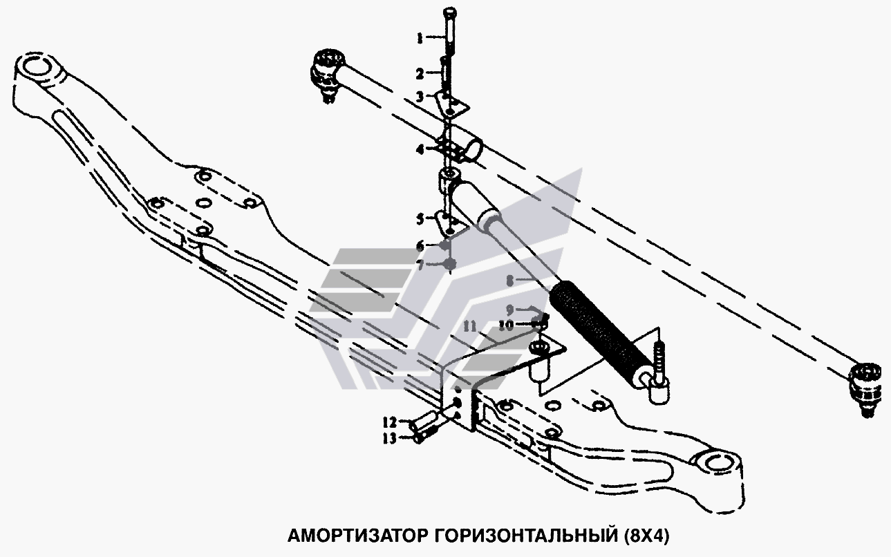 Амортизатор горизонтальный (8x4)